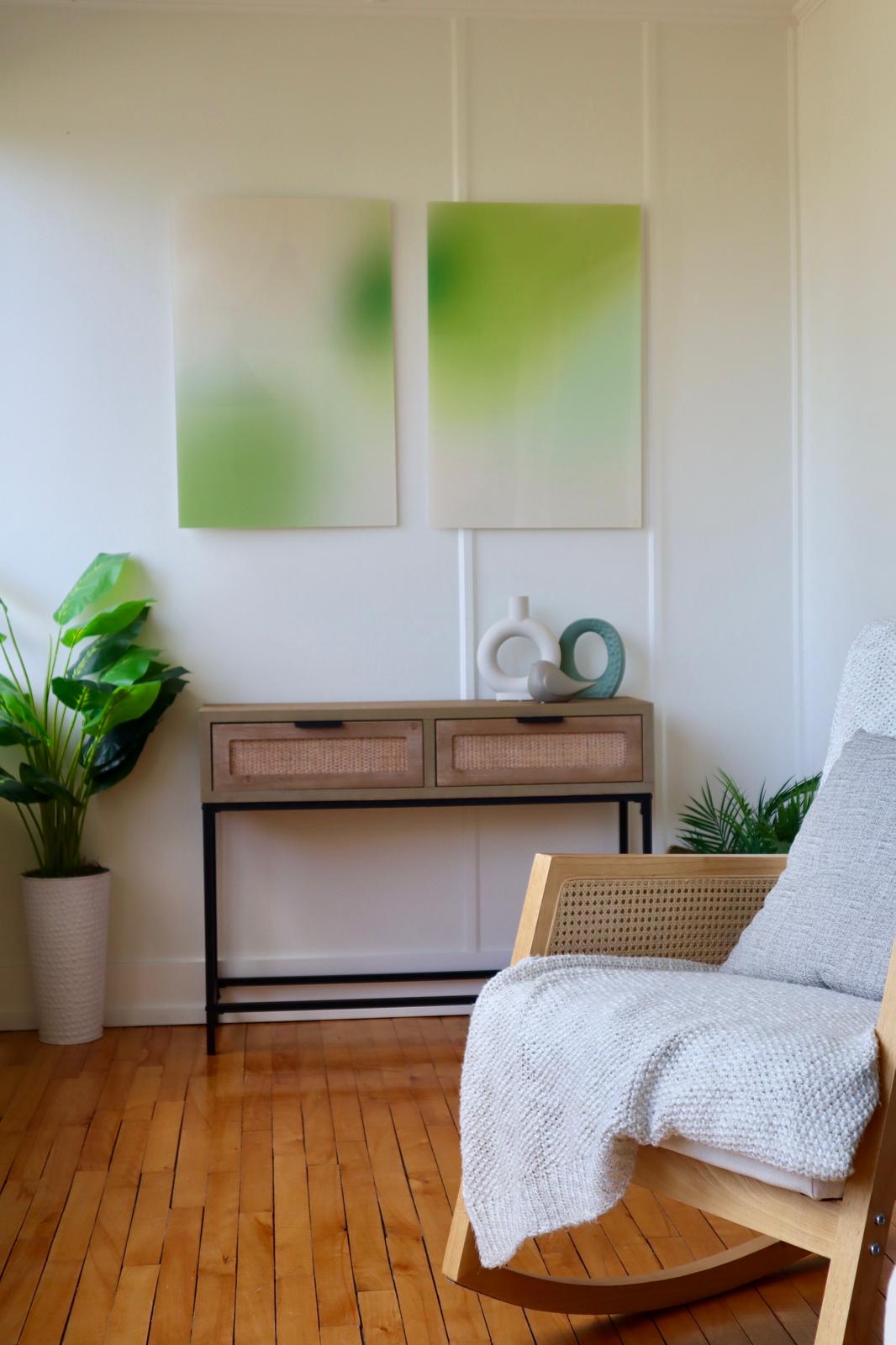 infini vert beige green dyptique polaire design décoration murale wall art acrylique print plexiglass polaire design wall art luis west art