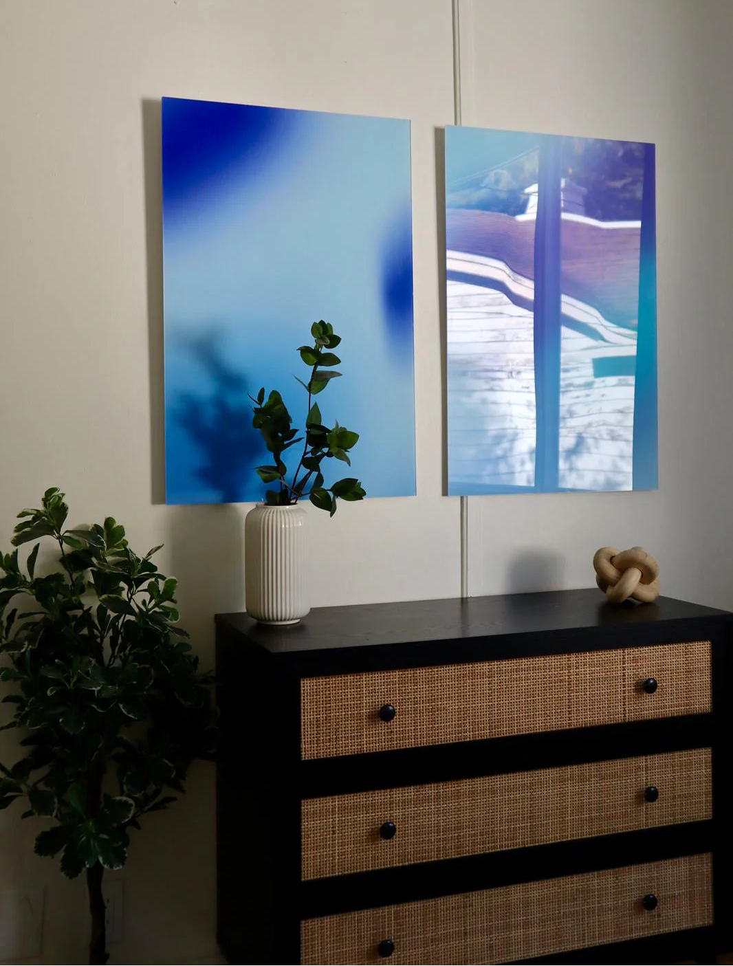 bleu blue dyptique polaire design décoration murale wall art acrylique print plexiglass polaire design wall art luis west art